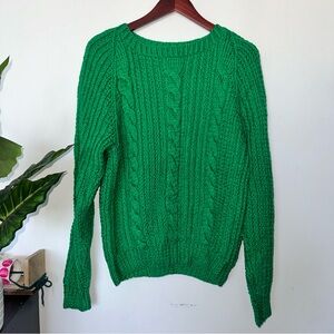 Green Cable Knit Sweater